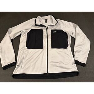 Mountain Hardware Silver Gray Full Zip Lightweight Fleece Jacket Men's Size XL